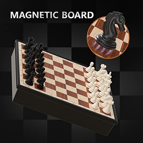 Funllection Magnetic Chess Checkers Ludo Sets, 3 In 1 12.5 Inch Kids Board Game Set thumb #3