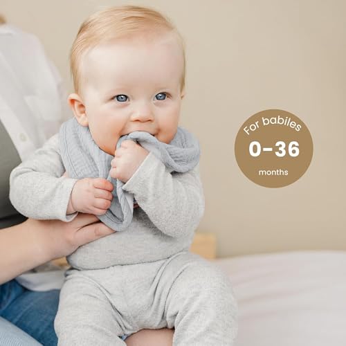 Image of Konssy 10-Pack Muslin Baby Bibs for Drooling and Teething