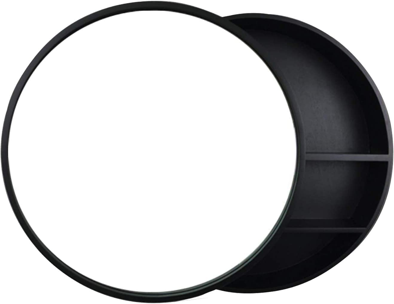 BKSXSOP 70cm Black Round Bathroom Mirror Cabinet - Two-Way Sliding Door Wall Storage, Modern Medicine for Home Decor, Stylish & Functional nization