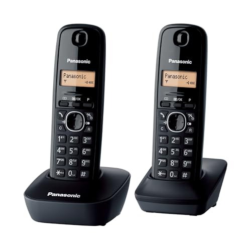 Panasonic KX-TG1612FRH Téléphone Numérique Sans Fil, Base et 2 Combinés, Identification de l'Appelant, Batterie Longue Durée, LCD, Mémoire de Rappel,...