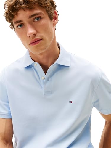 Image of Tommy Hilfiger Men's Short Sleeve Polo Shirts in Classic Fit with Stretch and Organic Pique Cotton