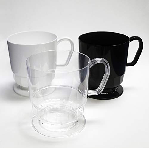 Party Essentials Elegance Hard Plastic Coffee Cup W/Handle, 8-Ounce Capacity, White, Tea Mug, Disposable(Case Of 240) #TOP5