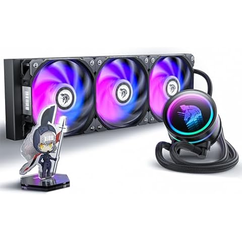 AsiaHorse WK-A360 ARGB All-in-One AIO CPU Liquid Cooler, Wandering Knight 360mm Water Cooling System with Dual High-Performance Pump and 3×120mm PWM Fans, Compatible with Intel & AMD CPUs (Black) Cover
