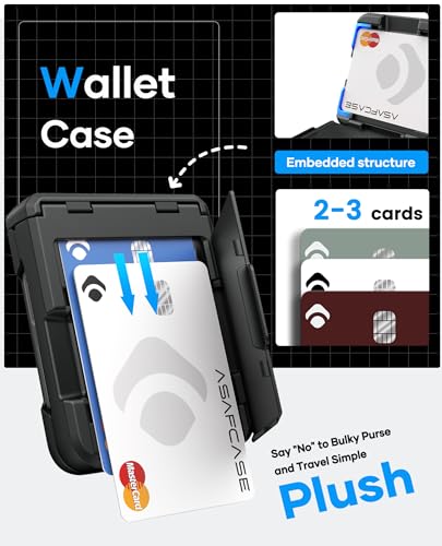 Image of ASAFCASE for Samsung Galaxy Z Flip 5 Wallet Case with Card Holder, Black