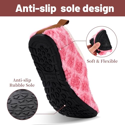 Image of Ibeauti Women Mens House Slippers Lightweight Comfy Barefoot Slipper Socks Rubber Sole House Shoes for Indoor /Outdoor Bedroom Travel