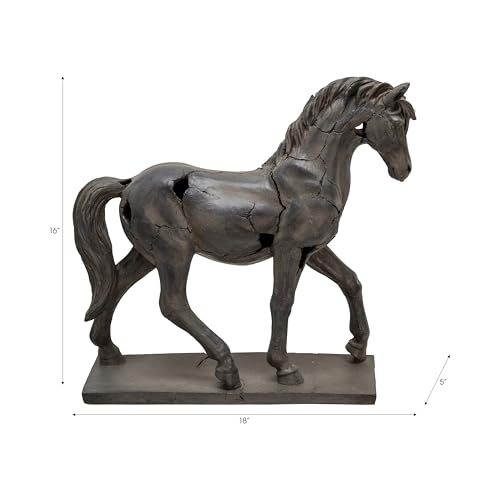 Estatua Decorativa de Caballo en Resina Marrón miniatura 3