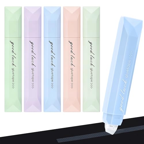 Double Sided Tape Roller Pen 5 Pack Craft Adhesive Glue Runner Supplies for Scrapbooking Junk Journal Gift Wrapping Photo Mounting School Office & Crafts
