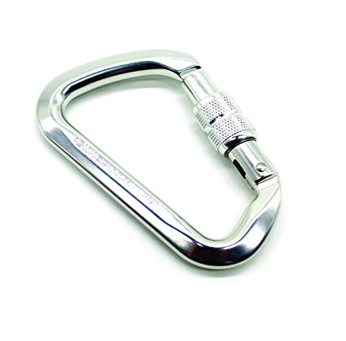 Mosquetão Alumínio D trava rosca grande abertura CE UIAA 28KN Keylock USClimb