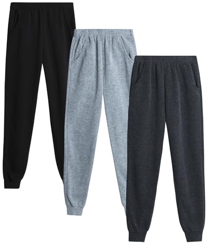 Coney Island Girls Sweatpants - 3 Pack Soft Fleece Active Performance Joggers for Girls - Kids Athletic Pants with Pockets