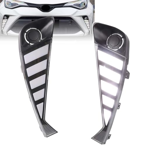 GeeGeeTop Switchback White/Amber LED Front Fog Daytime Sequential Running Lamp w/Dynamic Flash LED Turn Signal Feature Fit For 2020 2021 2022 Toyota CHR CH-R (Front Fog lamps)