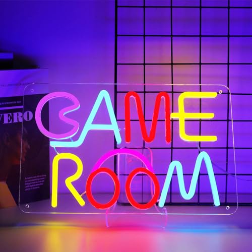 Image of ENUOLI Game Neon Sign Dimmable Game Room LED Light Powered by USB with Switch Colorful Neon Sign for Wall Decor Light for Kids Teens Boys Room Boy Gift