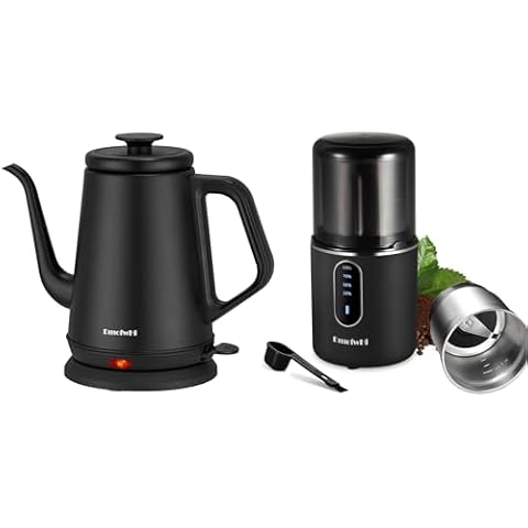 DmofwHi Gooseneck Electric Kettle(1.0L) Black With Cordless Coffee Grinder Electric(Black) Cover