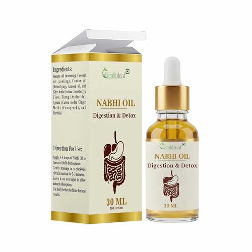 Healthleaf Ayurvedic Nabhi Oil for Gas, Acidity, Bloating & Stomach Pain Relief | Belly Button (Navel) Oil for Digestion & Gut Health | Natural Detox & Holistic Wellness | 30 ml