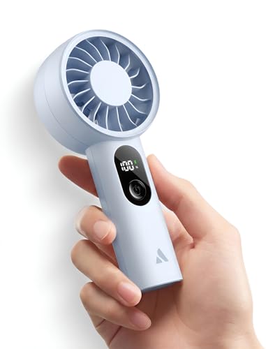 Aecooly Mighty Portable Fan, Powerful Handheld Fan, USB Rechargeable [10H Max Cooling Time], Mini Personal Battery Powered, Pocket for Travel, Summer, Gifts for Women, Girls -Blue