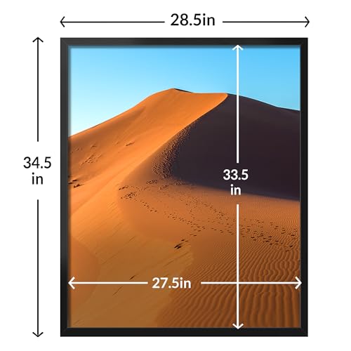 LaVie Home 28x34 Picture Frame for Wall Display, 28x34 Black Picture Frame with HD Plexiglas, 28 x 34 Photo Frame 1 Pack, Display Frame for Vertical or Horizontal, Classic Collection