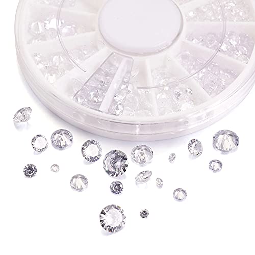 Fashewelry 376pcs Grade A Faceted Cubic Zirconia Cabochons Crystal Clear