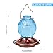 BOLITE Hummingbird Feeder, Glass Hummingbird Feeders for Outdoors, Netted Texture Ball Shape Bottle, 20 Ounces, Blue, Birthday Gifts for Women Men, Gifts for Mom Dad