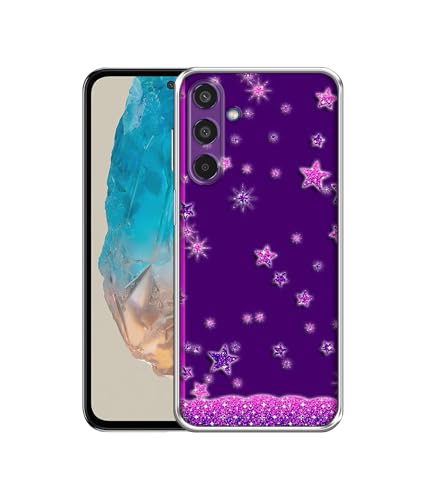 Image of Amazon Brand- Solimo Sparkling Stars Printed Silicon Soft TPU Back Case Cover Compatible for Samsung Galaxy M35 5G