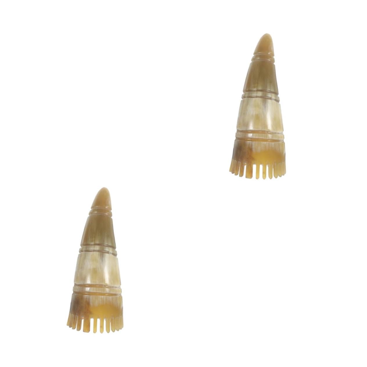 2stücke Kopfhautmassage-kamm Aus Echtem Horn Zähne Ergonomisches Design Für Entspannende Kopfhautbehandlungen Und Massage Für Altersgruppen
