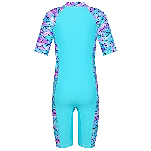 TFJH E 3 in 1 Sets Girls Swimsuits Short Sleeve Rashguard Suit UV 50+ Princess Swimwear Dress Skirt Zip 3-12Y2