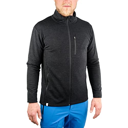 ALPIN LOACKER Veste polaire homme Merino 270 g/m² - la veste polaire en laine mérinos de première qualité pour randonnée, ski et running, Noir S Cover