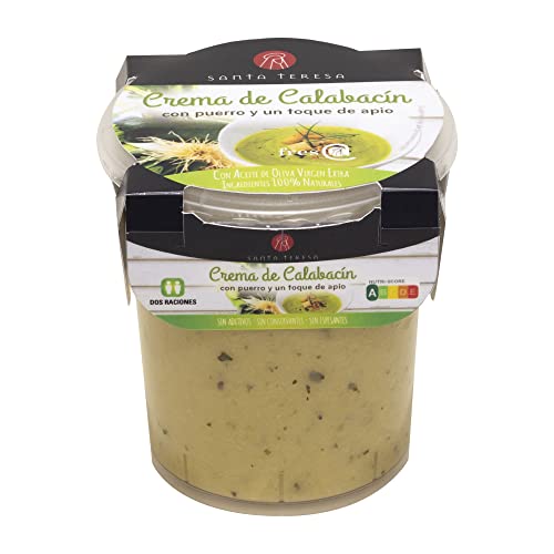 Santa Teresa - Crema De Calabacín - Elaborada Con Ingredientes Naturales, Sin Conservantes Ni Aditivos - Envase Apto Para Microondas, Calentar Y Listo - 400 Ml
