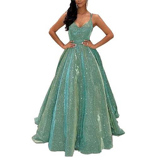 OULIWANGLUO Damen Wrap Chest Ballkleid Lange Abendkleid Große Saum Hochzeit Cocktailkleid Sexy Elegant Partykleid MaxiKleid (Grün,M)