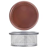 QUMIIRITY Porta Graffette da Scrivania in Metallo 2 Pezzi, Dispenser Rete Impilabile Color Rame e Argento, Accessori per Ufficio per Studenti, Insegnanti e Organizzazione Workspace