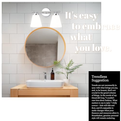 Image of Hamilyeah Modern Chrome Bathroom Vanity Light Fixture Over Mirror, 2 Light Vanity Lighting Fixture with Frosted Glass Shade, Silver Wall Sconce Lighting for Bath, Bedroom, Kitchen, Hallway