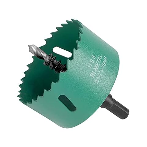 Jindou M42 Bi-Metal Hole Saw, HSS Centring Drill Hole Saw, Annular Hole Saw Cutter Drill Bit with Heavy Duty Arbor for Wood, Aluminum, Iron Sheet Pipe and Plastic (70 mm) Cover