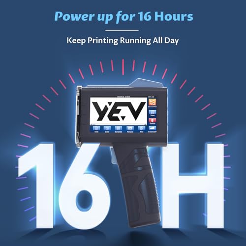 Image of YEV Handheld Inkiet Printer VP127 Upgraded Enhanced 16-Hour Continuous Printing with Photoelectric Sensor for Batch Numbers, Logos, Serial Numbers, Barcodes, and QR Codes on Various Materials (Blue)
