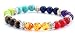 Hamoery Men Women 8mm Lava Rock Chakra Beads Bracelet Elastic Natural Stone Yoga Bracelet Bangle(Chakra Stones)