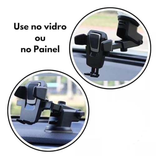 Suporte Celular Para Carro Veicular GPS Universal Smartphone Ventosa Gruda Painel Carro Trava Automá