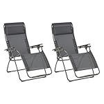 Lafuma Futura Relaxsessel 2er Set, Obsidian Grau
