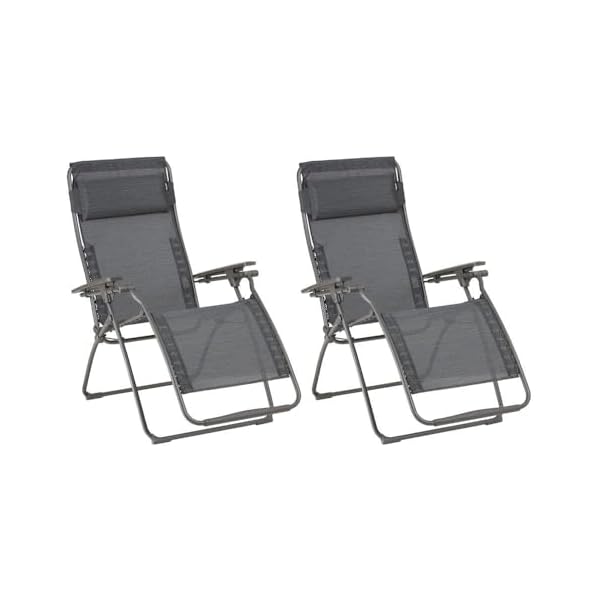 Lafuma Futura Relaxsessel 2er Set, Obsidian Grau
