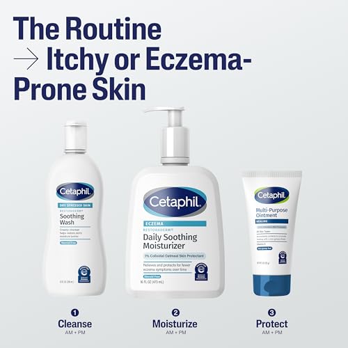 Image of CETAPHIL RESTORADERM Soothing Moisturizer, For Eczema Prone Skin, 10 fl oz, For Dry, Itchy, Irritated Skin, 24Hr Hydration, No Added Fragrance, Doctor Recommended Sensitive Skincare Brand