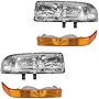 AM Autoparts Headlight Assembly Compatible With 1998-2005 Chevrolet Blazer 1998-2004 S10 Driver and Passenger Side