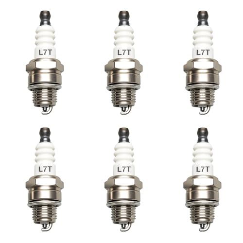 6 Pièces Bougie Allumage Universelle L7T, L7T Bougies d'Allumage pour Tronçonneuse, Tondeuse à Gazon et Moteurs 2 Temps, Pulvérisateurs, Brumisateurs,...