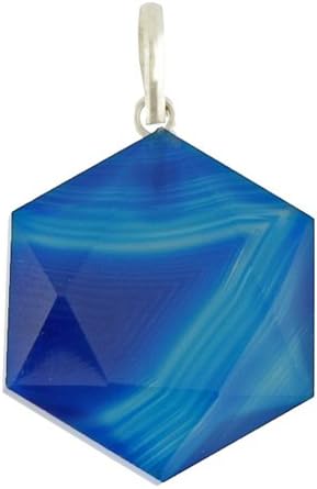 Blue Onyx Hexagon Pendant