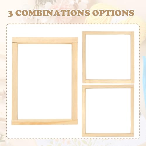Image of Threehoney 116 Pcs Needlepoint Stretcher Bars Kit 12 Wooden Stretcher Bars, 100 Thumb Tacks and White Cloth Multi Size Embroidery Frame DIY Needlework Craft for Cross Stitch Art Accessories