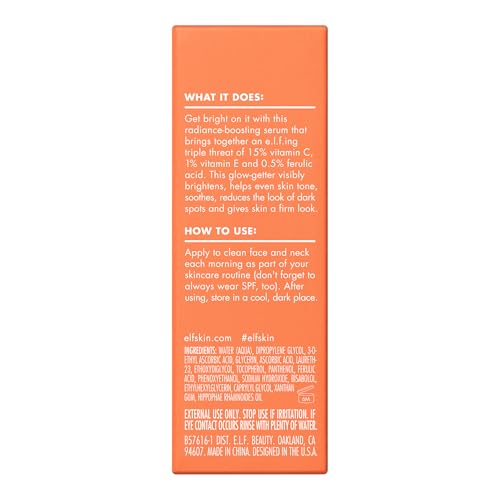 e.l.f. SKIN Bright Icon Vitamin C + E + Ferulic Serum Mini | Brightening Serum with 15% Vitamin C, 1% Vitamin E & 0.5% Ferulic Acid, Helps the Look of Dark Spots, Vegan & Cruelty-Free - image 8