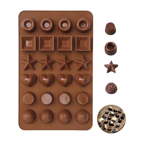 Moules à chocolat | Outils de cuisson en silicone à 24 cavités | Moules à bonbons pour pudding, fudge, dessert, décoration de gâteau | Pour pâtissiers à domicile, débutants, planificateurs de fête