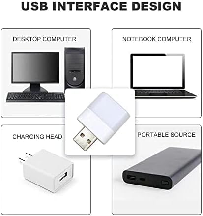 Mini LED Light, Flexible USB Ambient Light, Mini USB LED Light, Portable Car Bulb for Bedroom, Bathroom & Kitchen Use | Plug in Night Light Bulb (Warm White) Set of -5