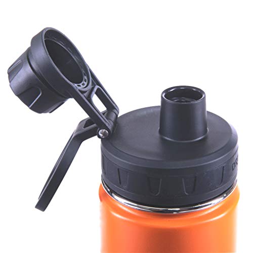 Image of Drinco Stainless Steel Water Bottle Spout Lid Vacuum Insulated Double Wall Water Bottle Wide Mouth Leak Proof Keep Cold Sport Camping Hiking (22oz Orange)