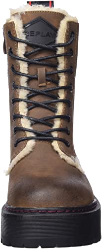Bottes mi-mollet Replay Doc en cuir huilé de qualité supérieure