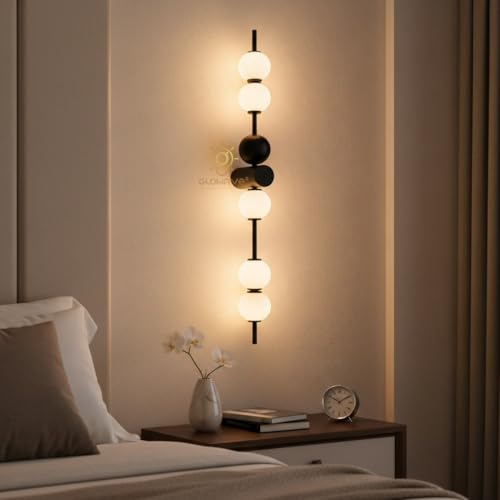 Image of Glowave Modern Vertical Multi Acrylic Ball Lights with Sleek Metal Body - Tricolor (603 /BK)