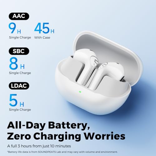 Image of SoundPEATS Air6 HS LDAC Hi-Res Wireless Earbuds, Bluetooth 6.0, 13mm Driver | LDAC Hi-Res Audio Certified, 13mm Triple-Magnet Driver, 2MIC ENC, IPX5 Waterproof, Dynamic EQ, 45H, Bio-Composite Diaphragm