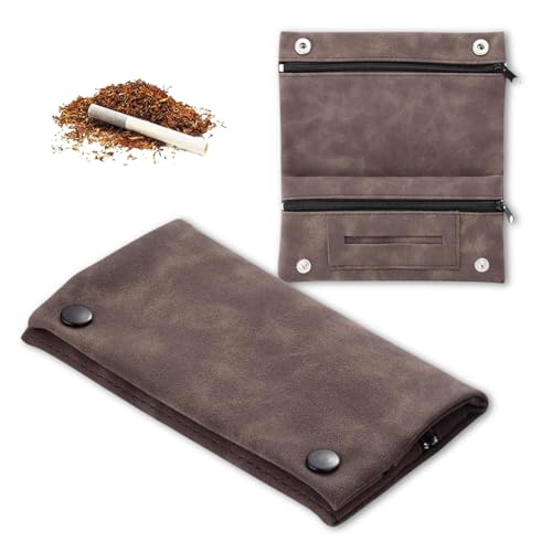 Tobacco Pouches Genuine Soft Black Leather Premium Quality Tobacco Pouch Premium Leather Tobacco Pouch Handmade Cigarette Case Bag for Rolling Tobacco