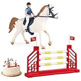 OZXVXZO Modelos de Caballos con Jinete con Jinete Juego de Figuras Realistas Caballos Animales de Juguete Coleccionables Juguetes Infantiles Adorno para Tarta