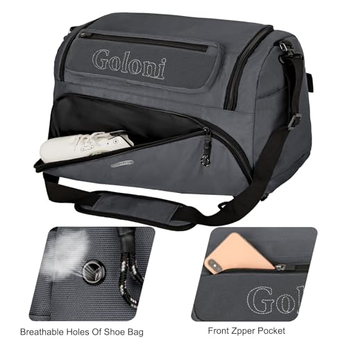 Gym Bag for Men,40L Large 3 in 1 Sports Duffle Bag with Shoes Compartment and Wet Pocket,Travel Backpack Weekender Overnight Bag for Travel, Gym, Sports - Image 3